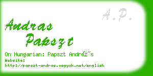 andras papszt business card